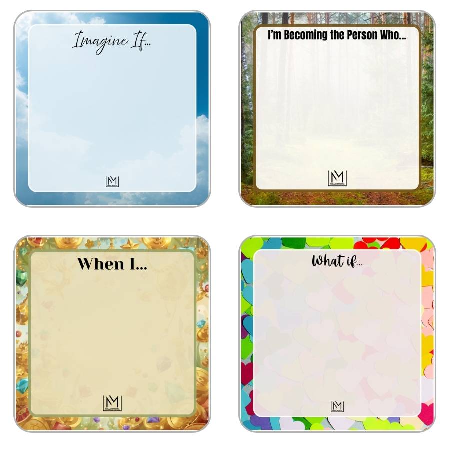 Set of four customizable mirror affirmations from the Blank Space Pack