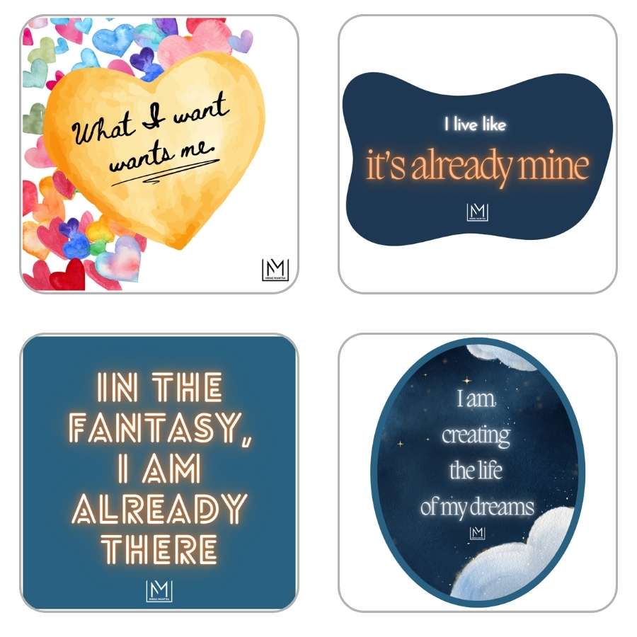 Four-piece set of mirror manifestation affirmations from the Manifest That Sh*t Pack
