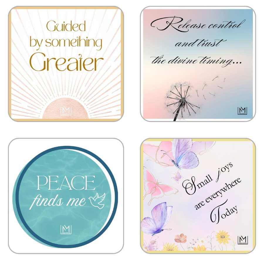 Set of four faith-based mirror affirmations from the Too Blessed Pack